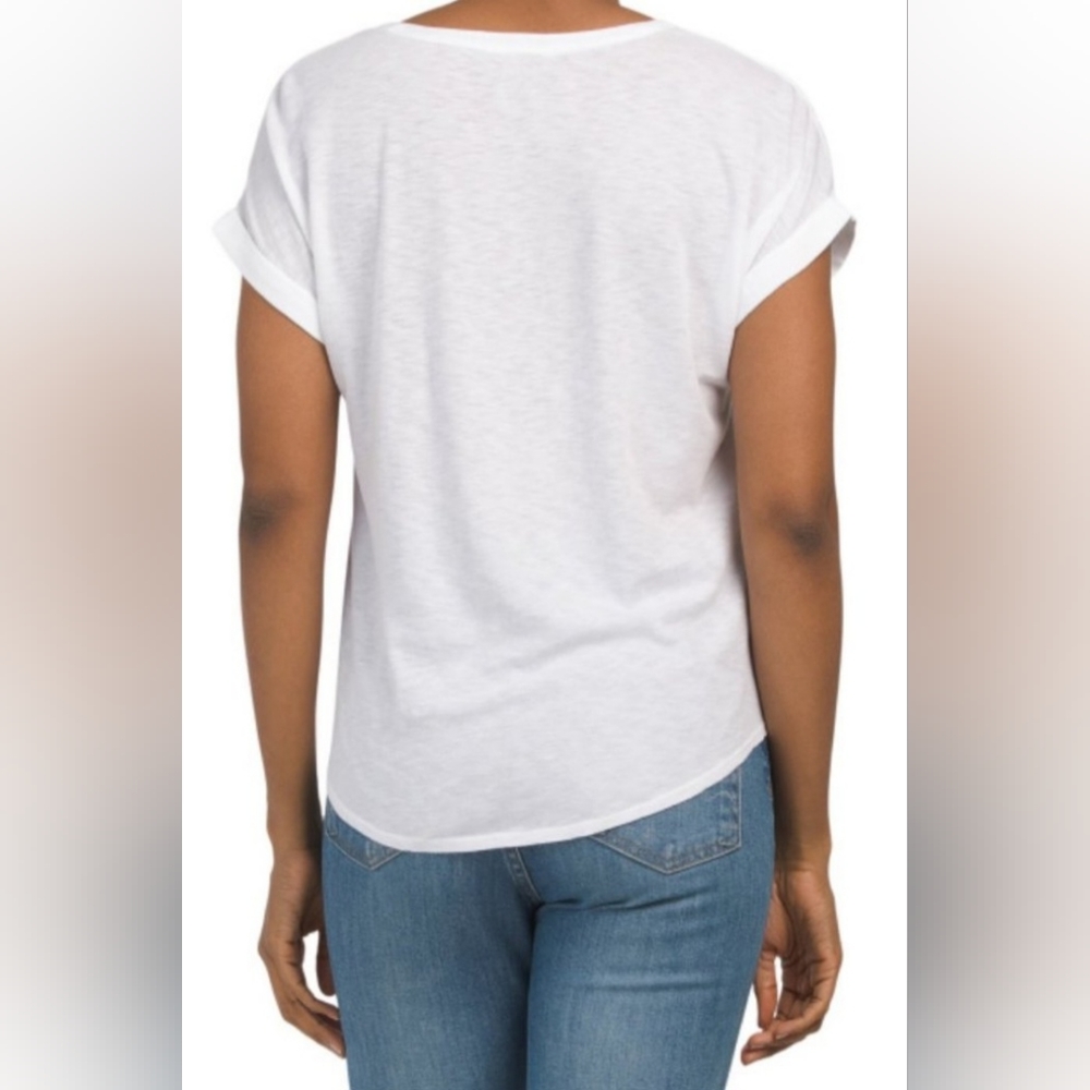 Lucky Brand Women's Stressless Blouse Cotton/Viscose White Henley Neck XL - Picture 12 of 16
